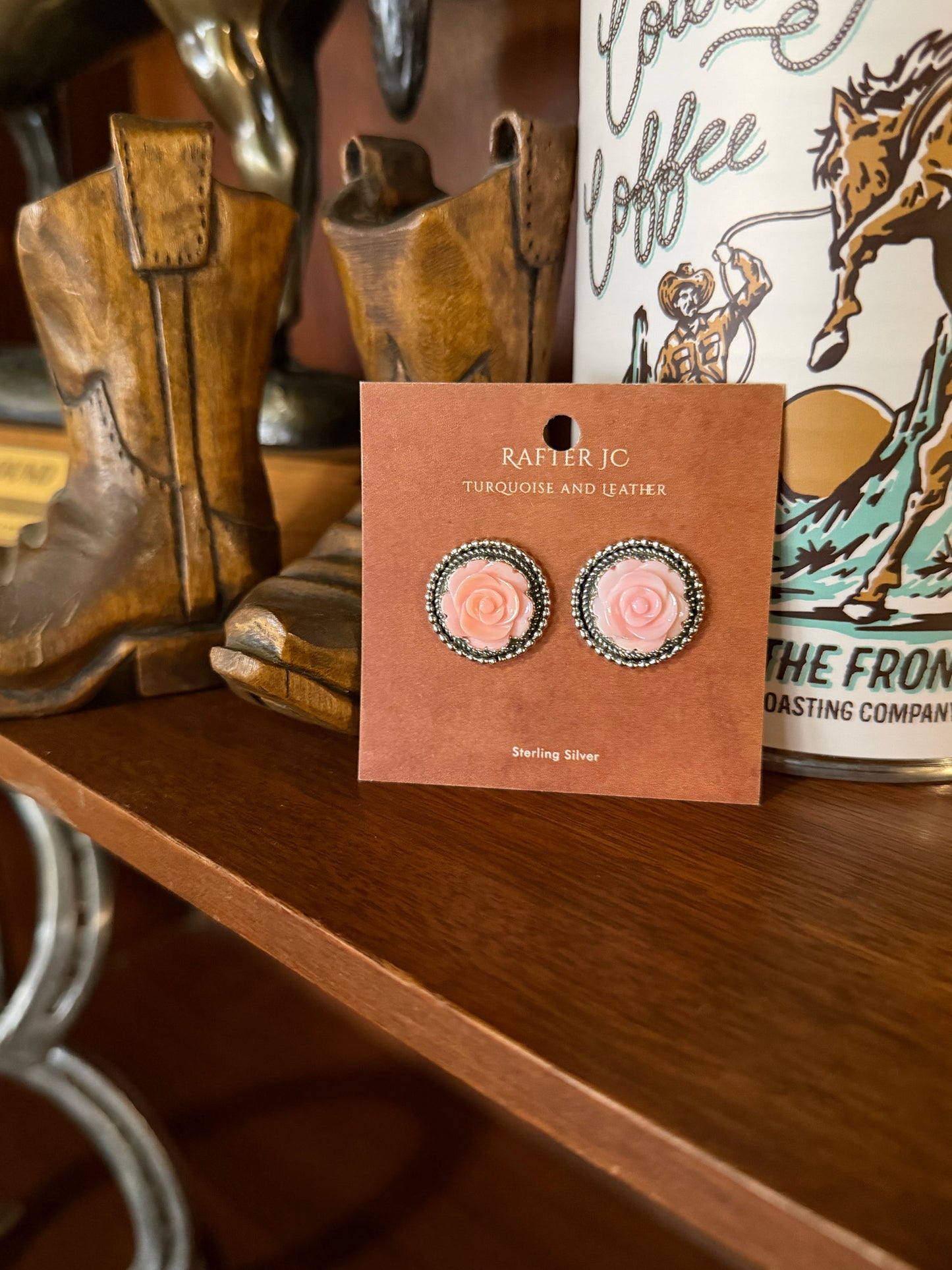 Carved Pink Conch Roses