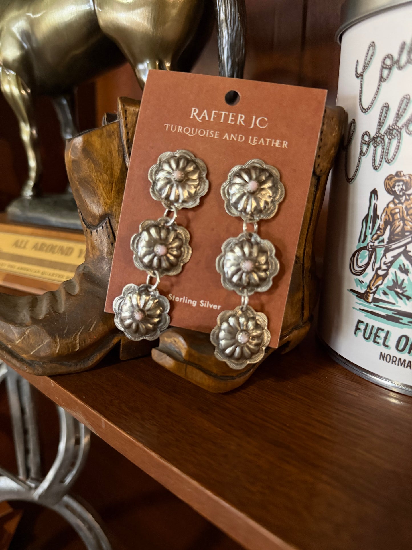 Pink Conch Triple Concho Dangles