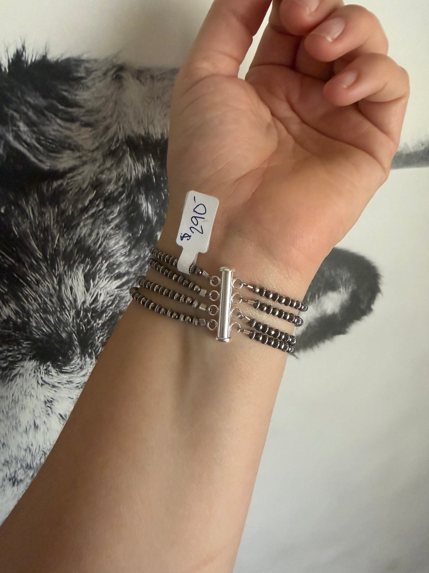 4 Stand Multi Bead Bracelet with Turquoise