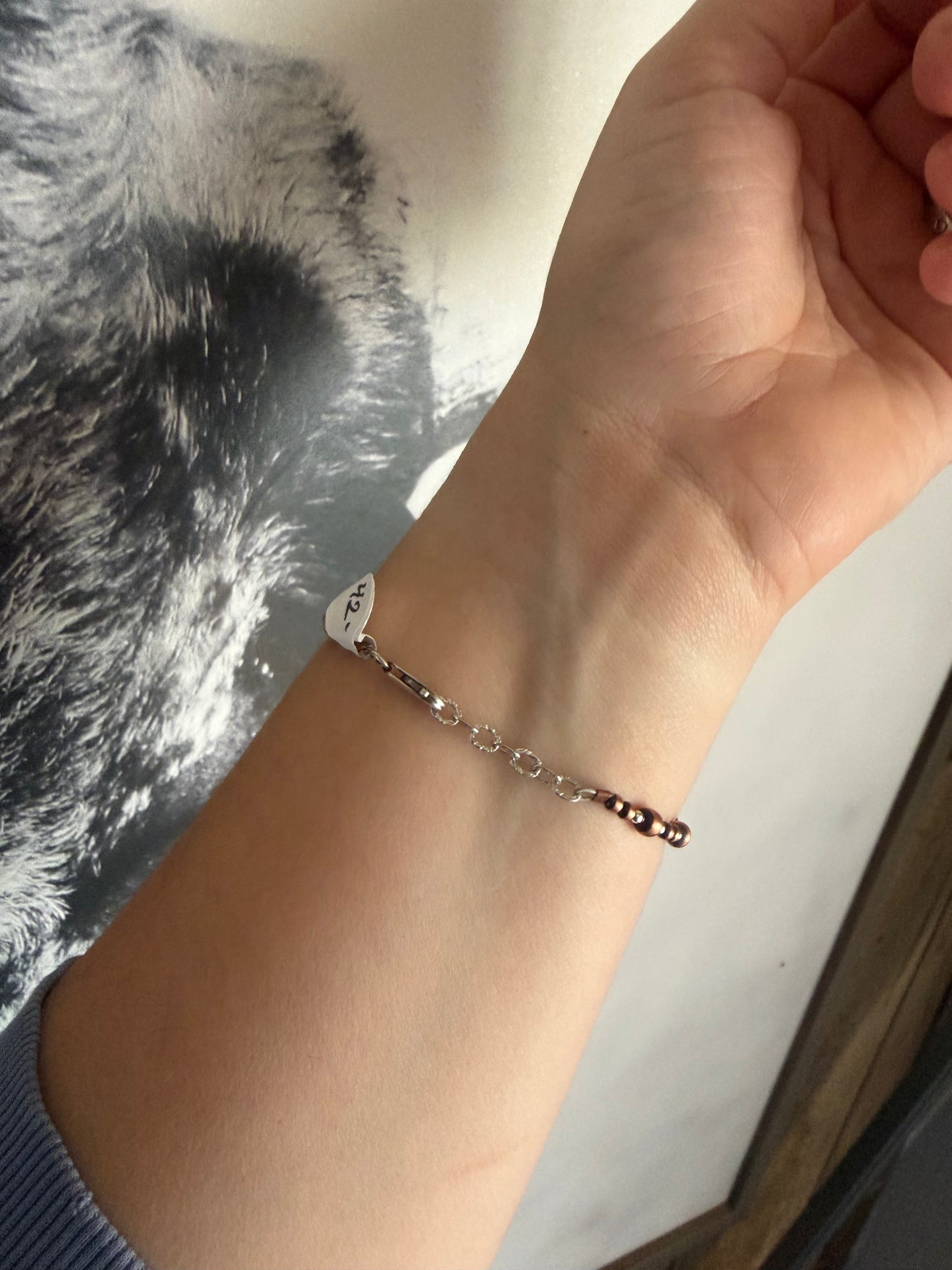 Copper and Sterling Silver Bracelet