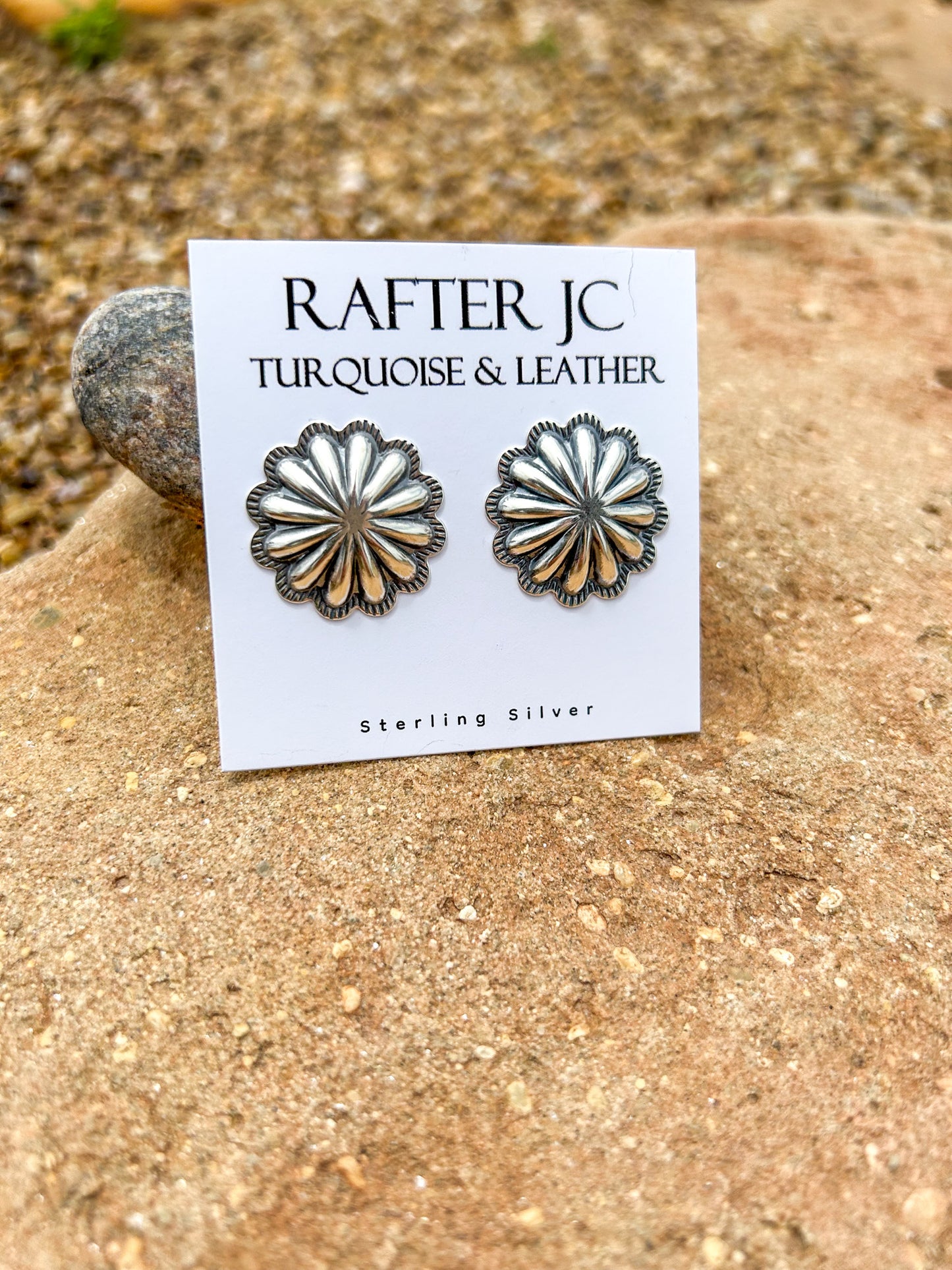 Sterling Cowgirl Concho Earrings