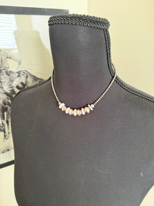 3mm Choker with Pink Conch Discs