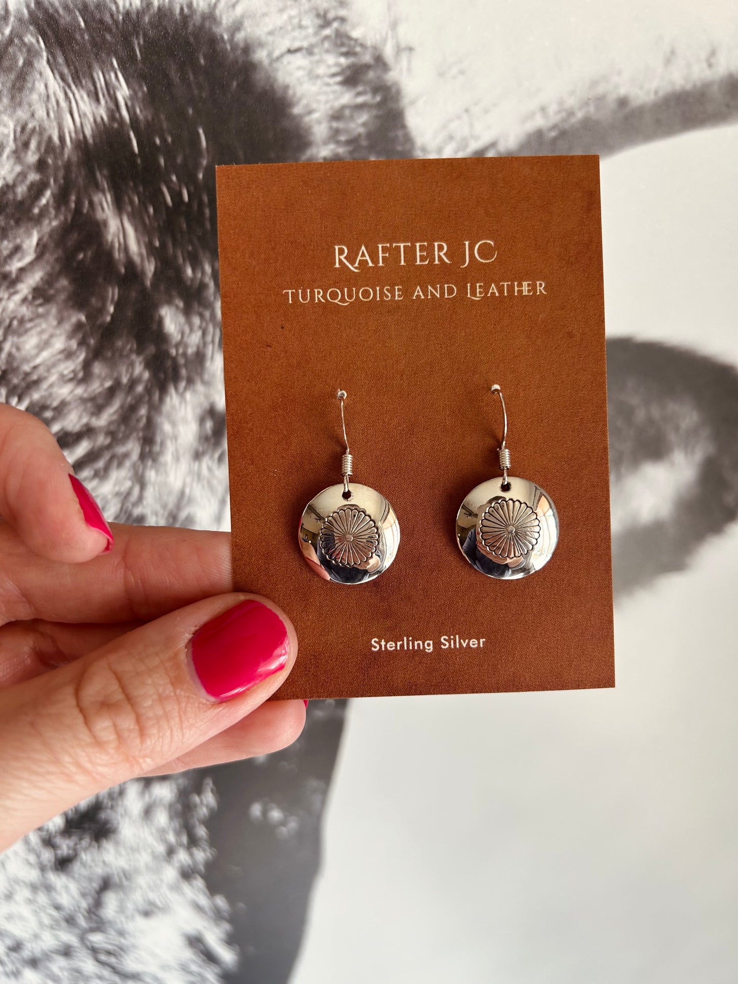 Stamped Pillow Bead Earrings