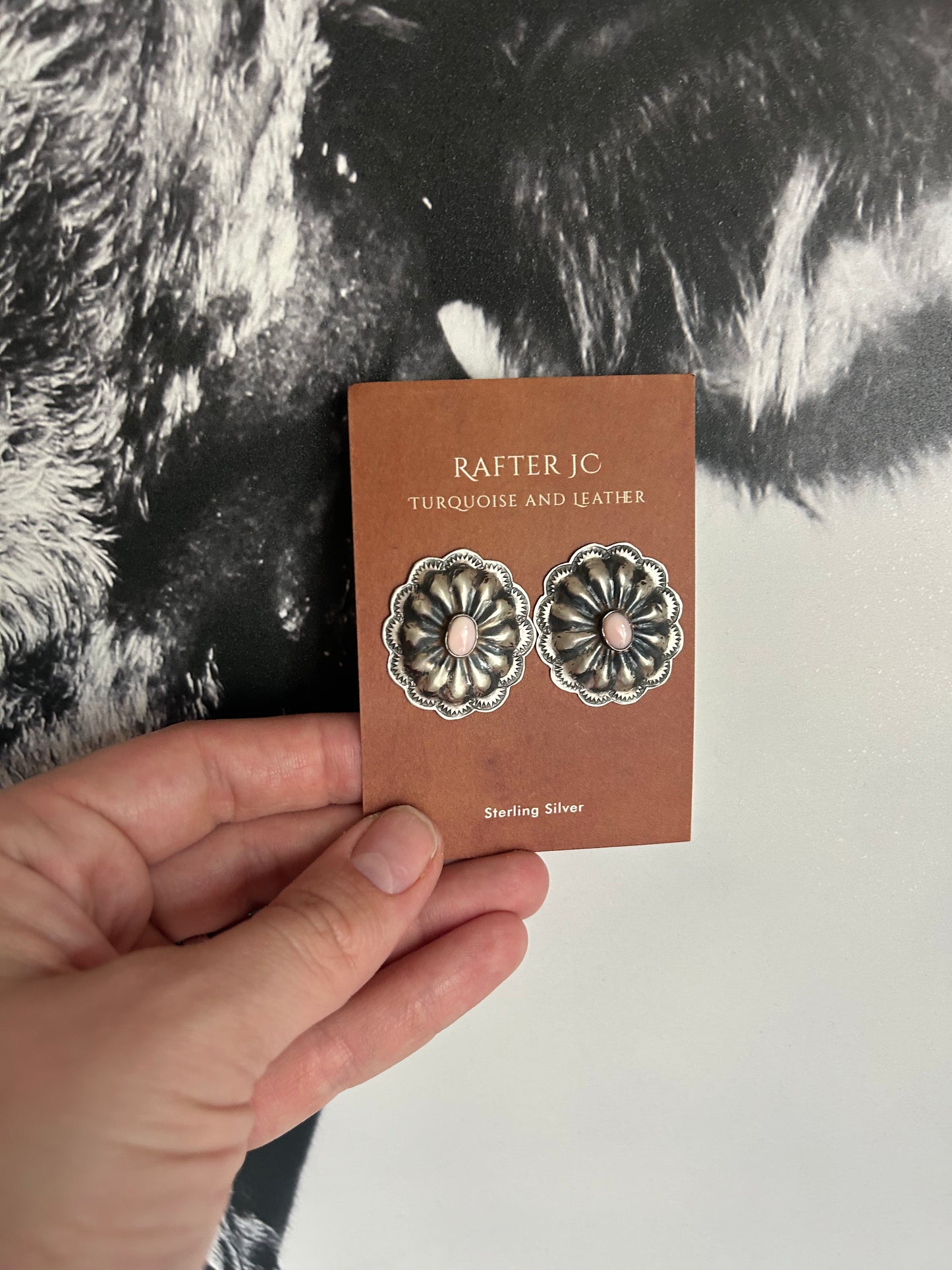 Pink Conch Concho Earrings