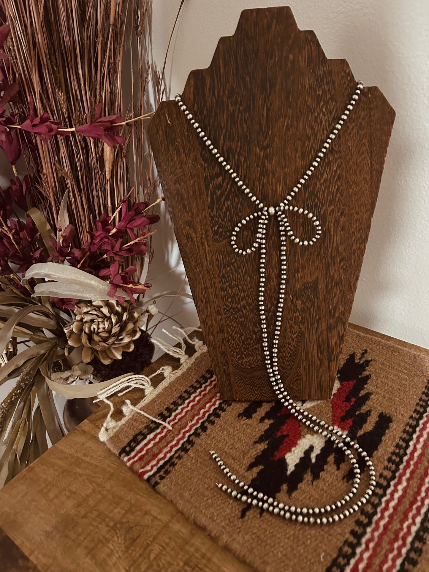 Sterling Pearl Bow Lariat