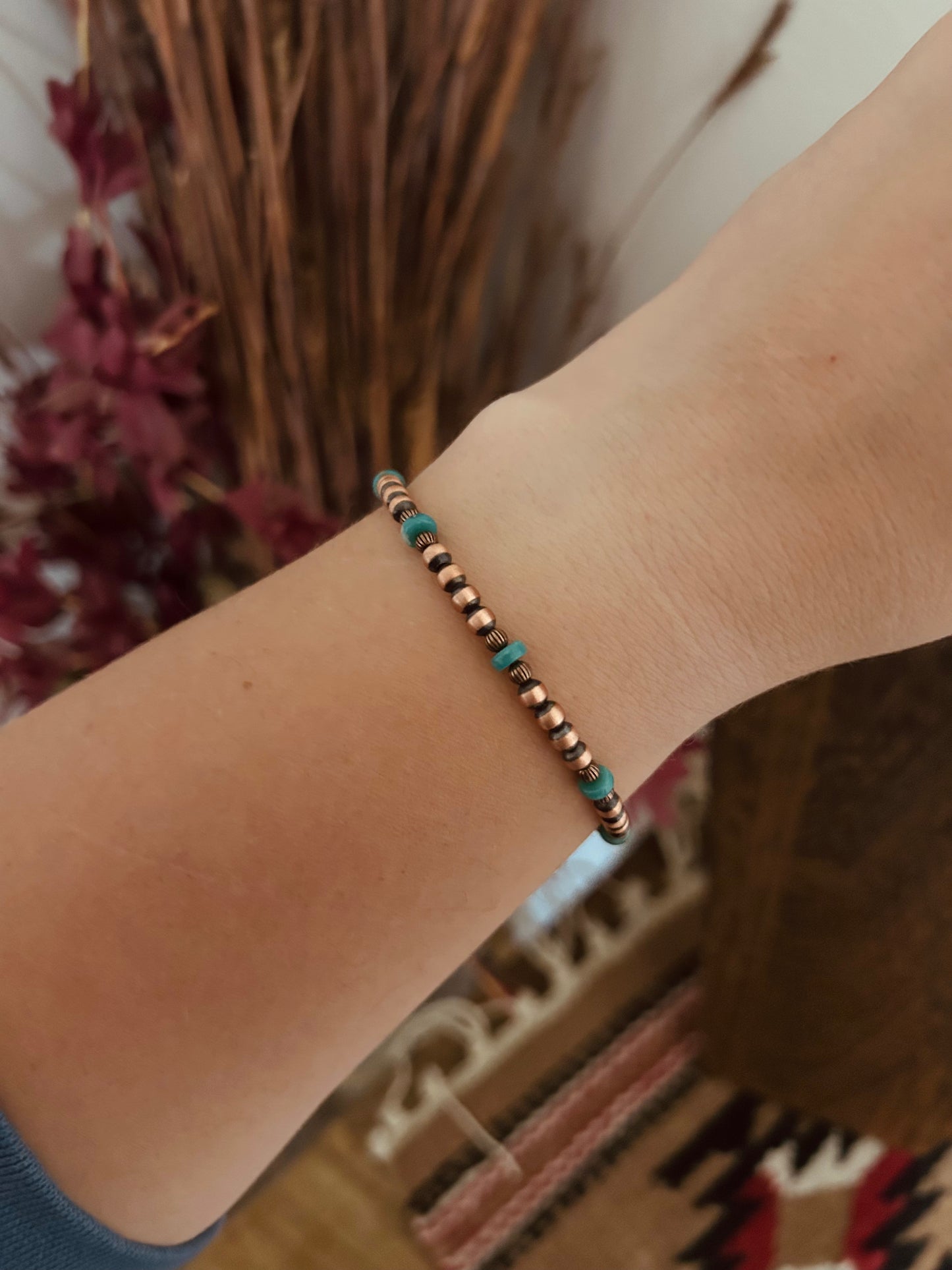 Copper and Turquoise Bracelet