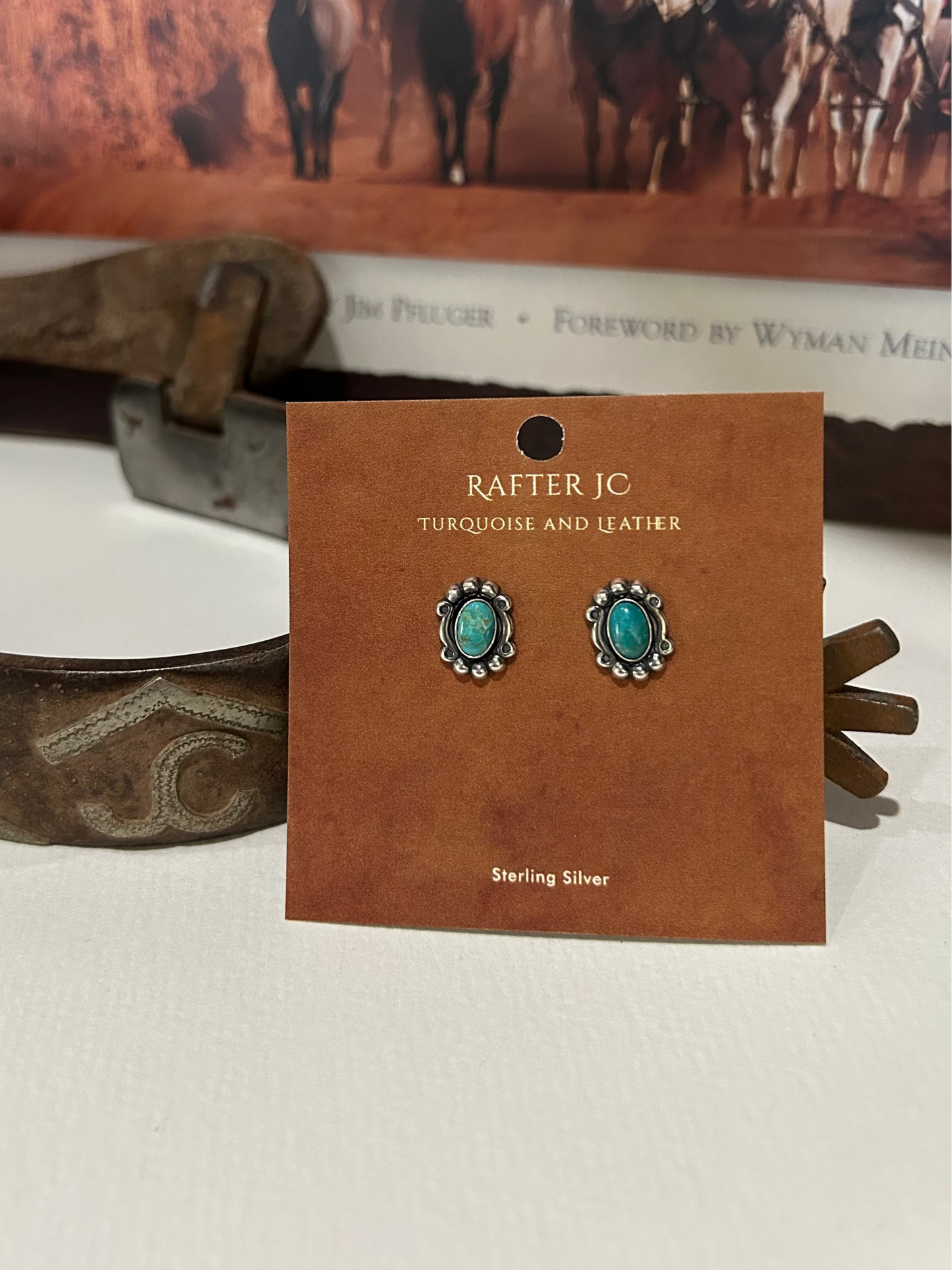 Carly Turquoise and Silver Studs