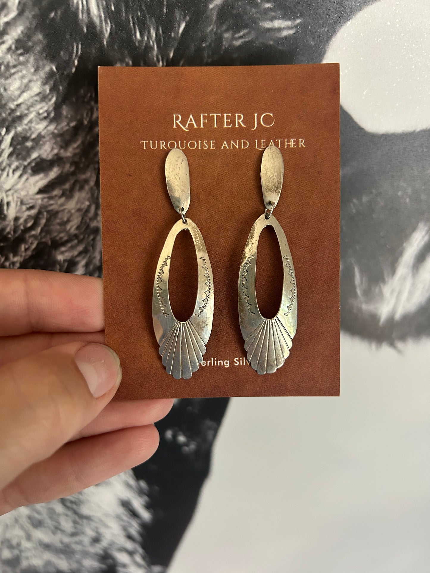 Stamped Double Silver Dangles
