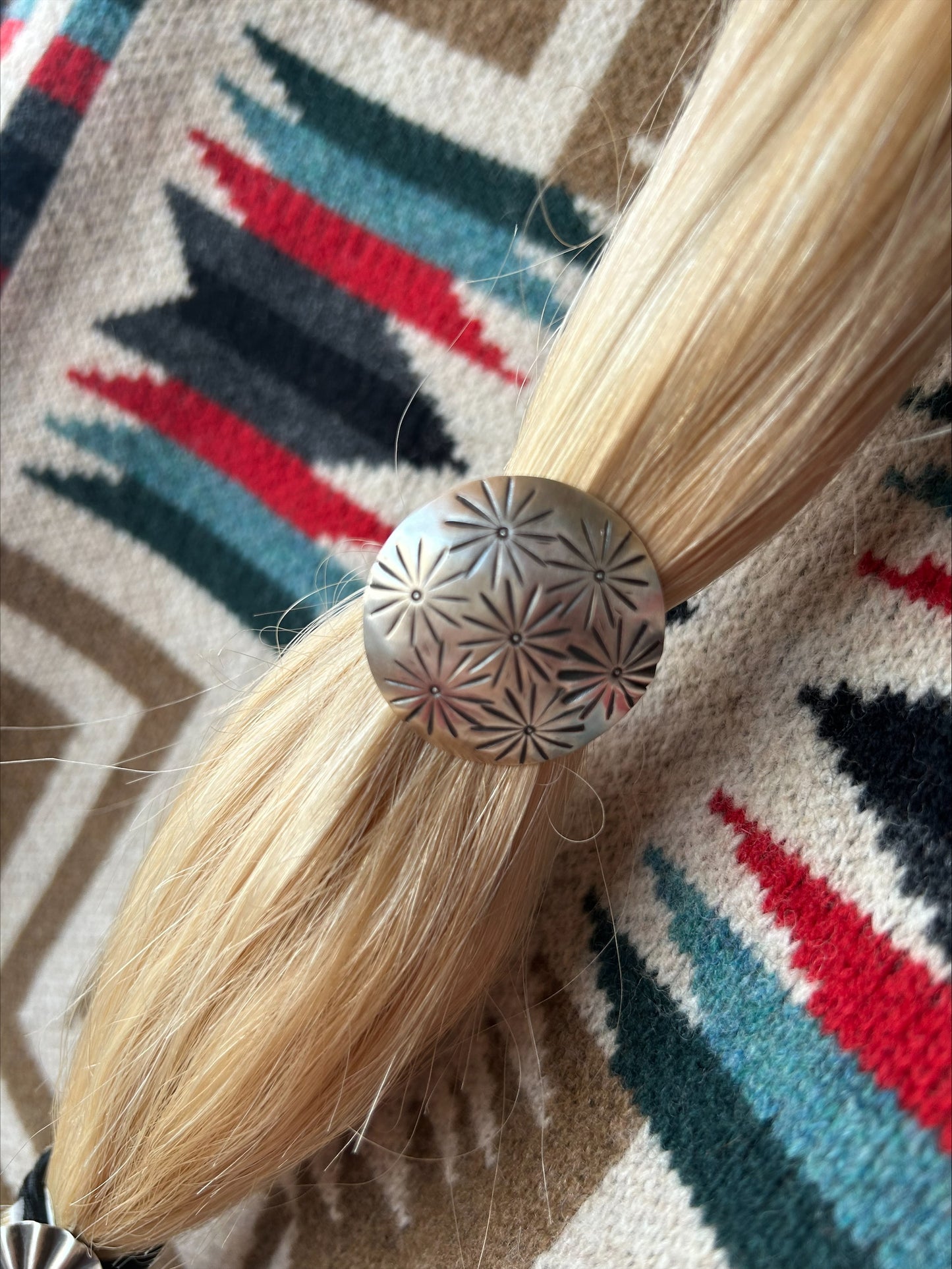 Large Flower Concho Hair Tie