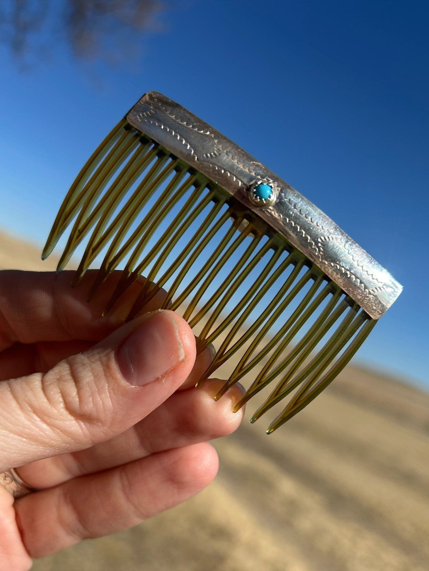 Hair Comb with Turquoise