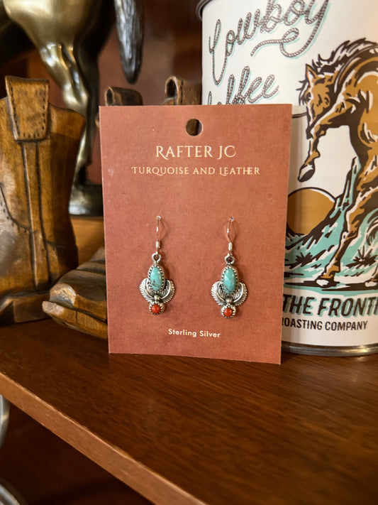 Turquoise and Coral Dangles