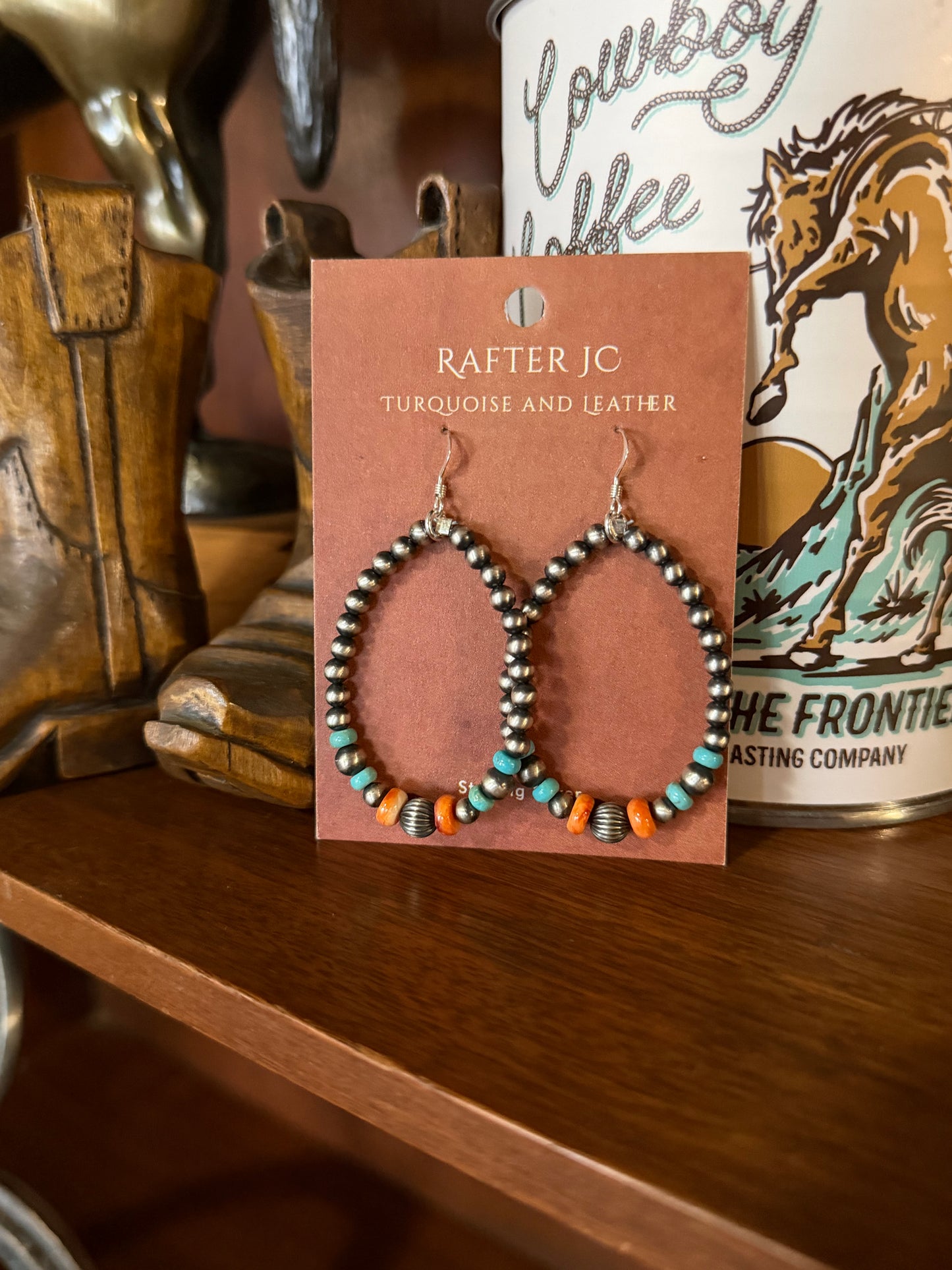 4mm with Turquoise and Spiny Earrings