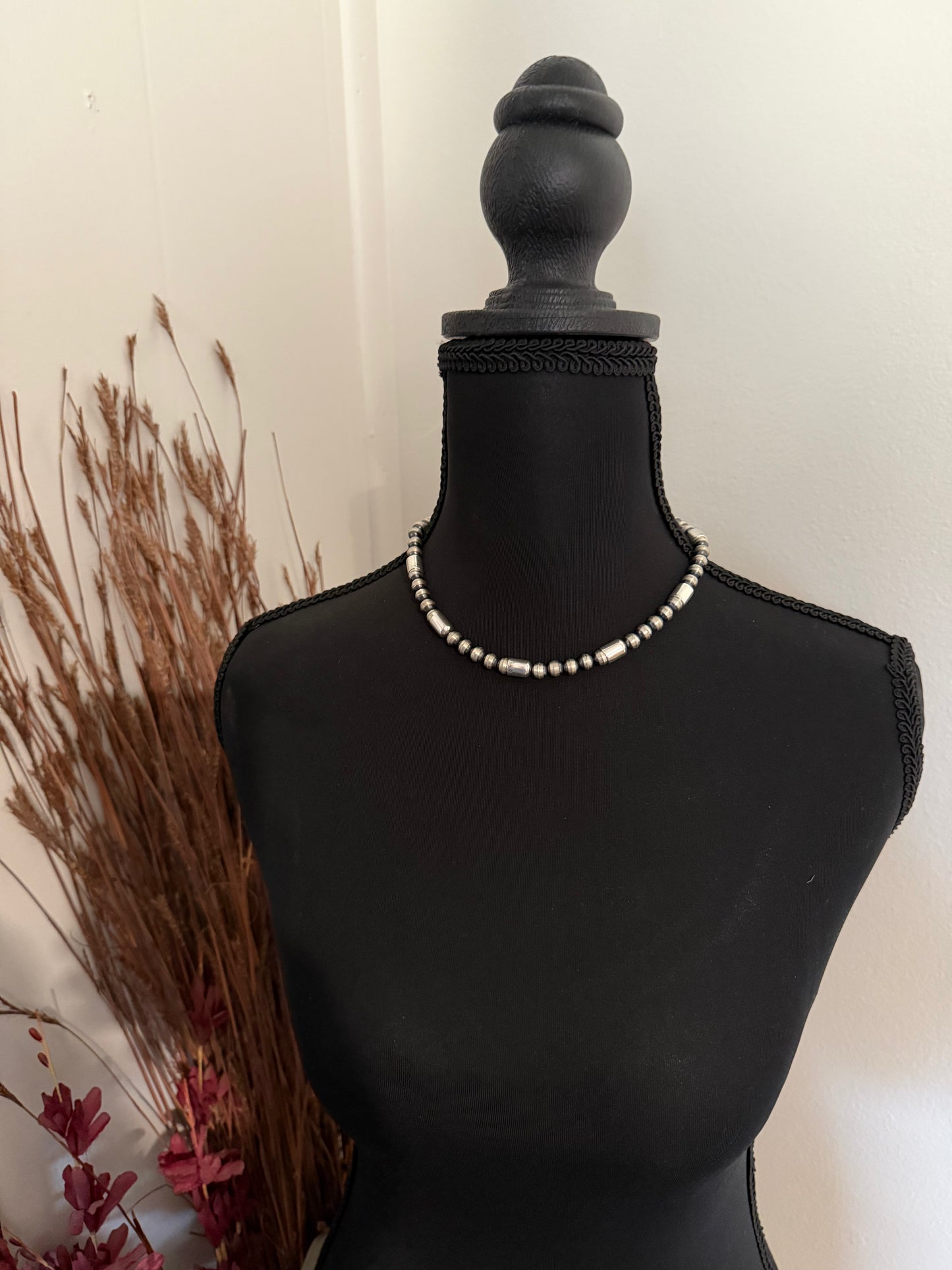 Bench Made Beads with End Cap Detail Necklace