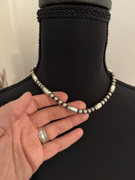 Bench Made Beads with End Cap Detail Necklace