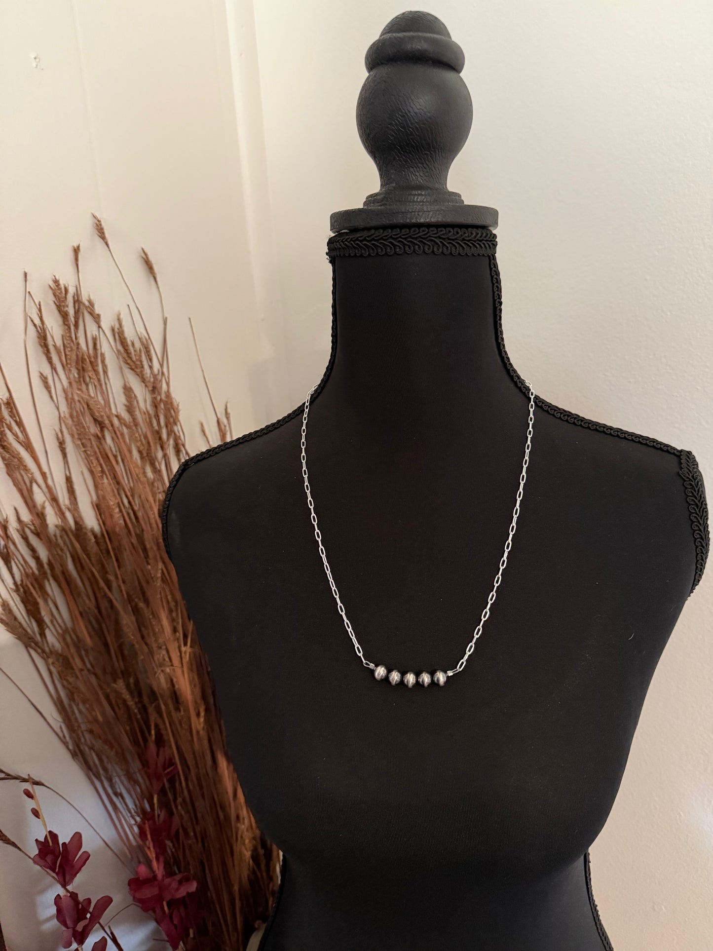 8mm Pearls on Sterling Chain