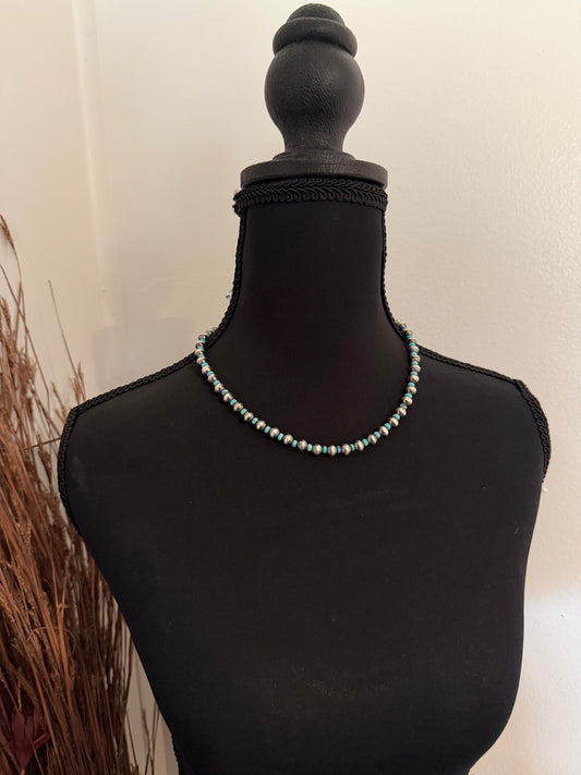 7mm Sterling Pearls with Turquoise