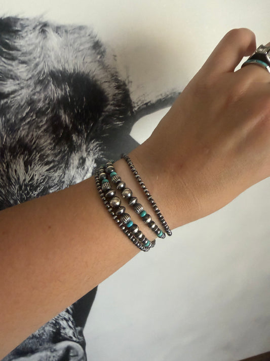 4 Stand Multi Bead Bracelet with Turquoise