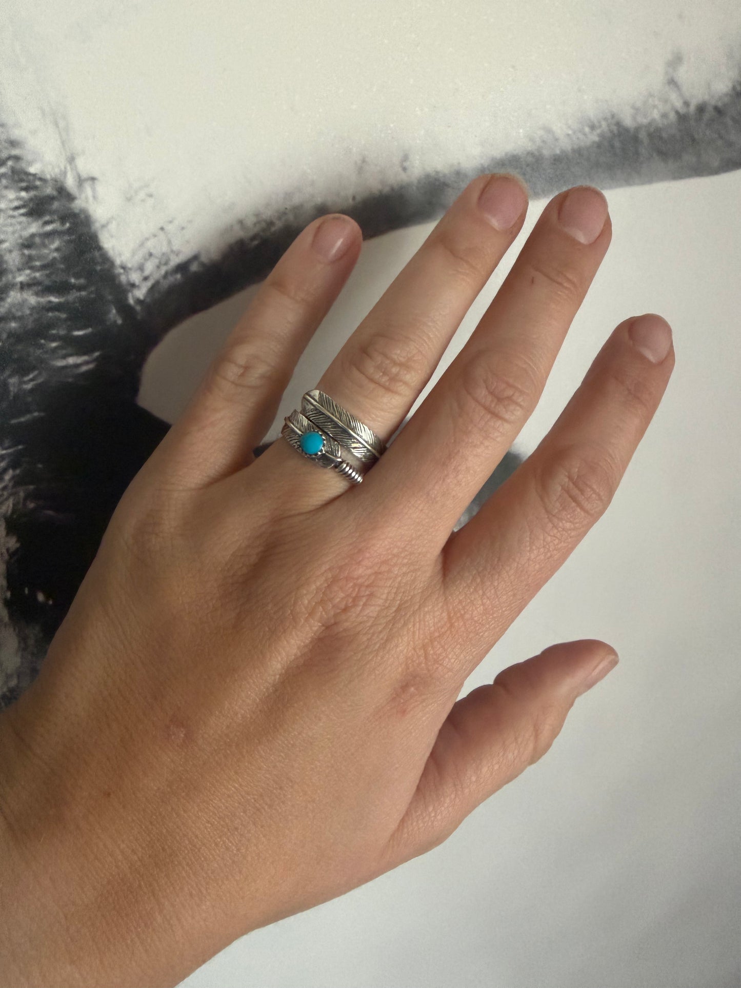 Adjustable Feather Wrap Ring