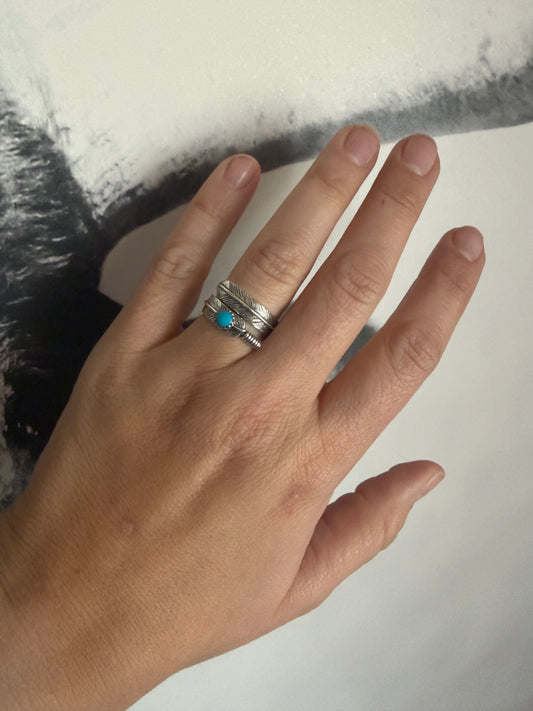 Adjustable Feather Wrap Ring