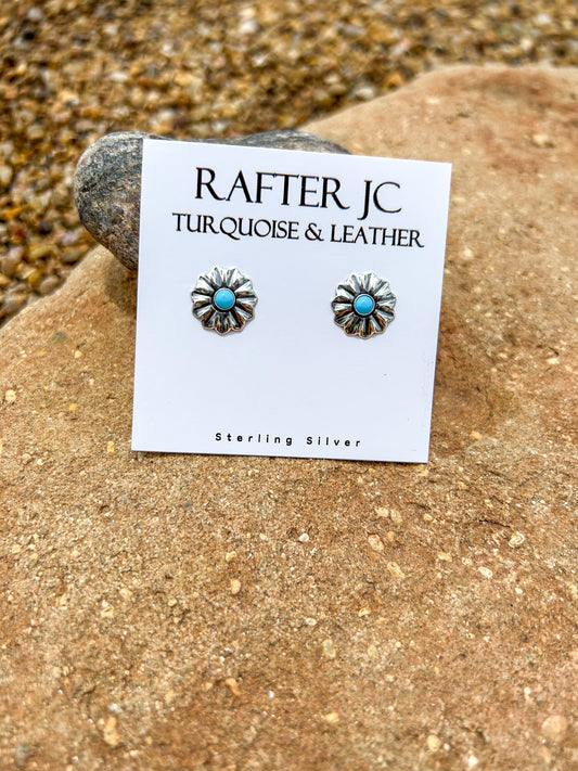 Turquoise Flower Studs