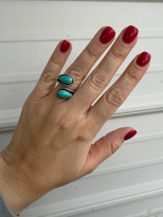 Jeni Turquoise Wrap Ring Size 8