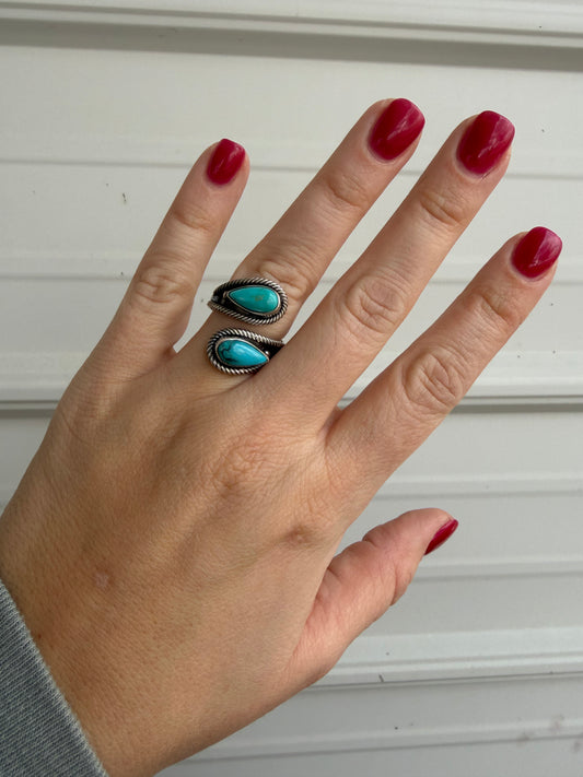 Jeni Turquoise Wrap Ring Size 7.5