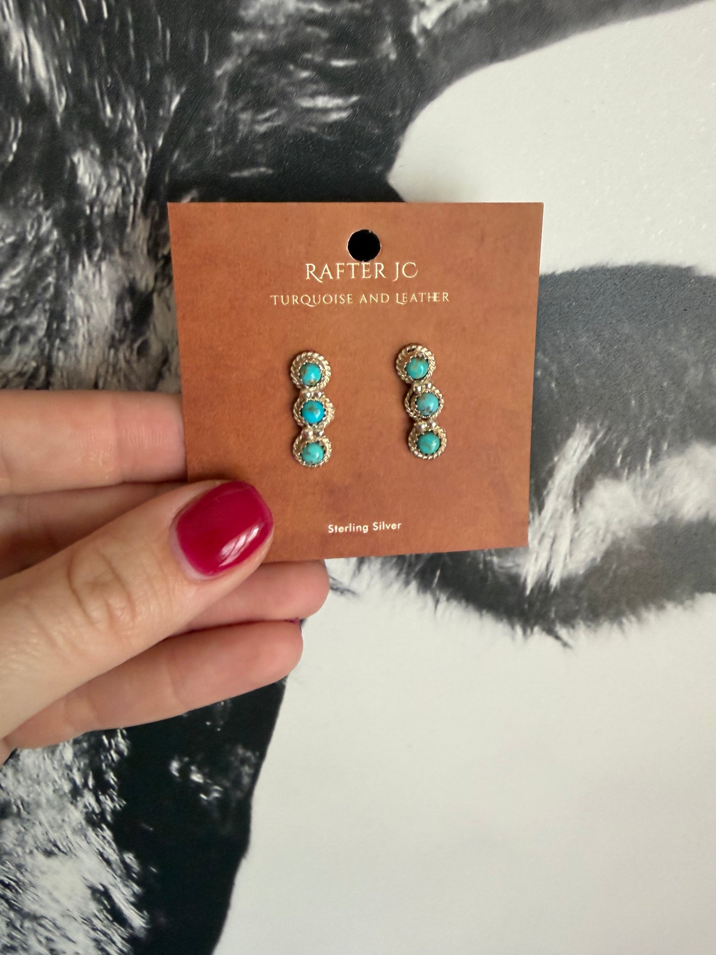 3 Stone Bar Earrings