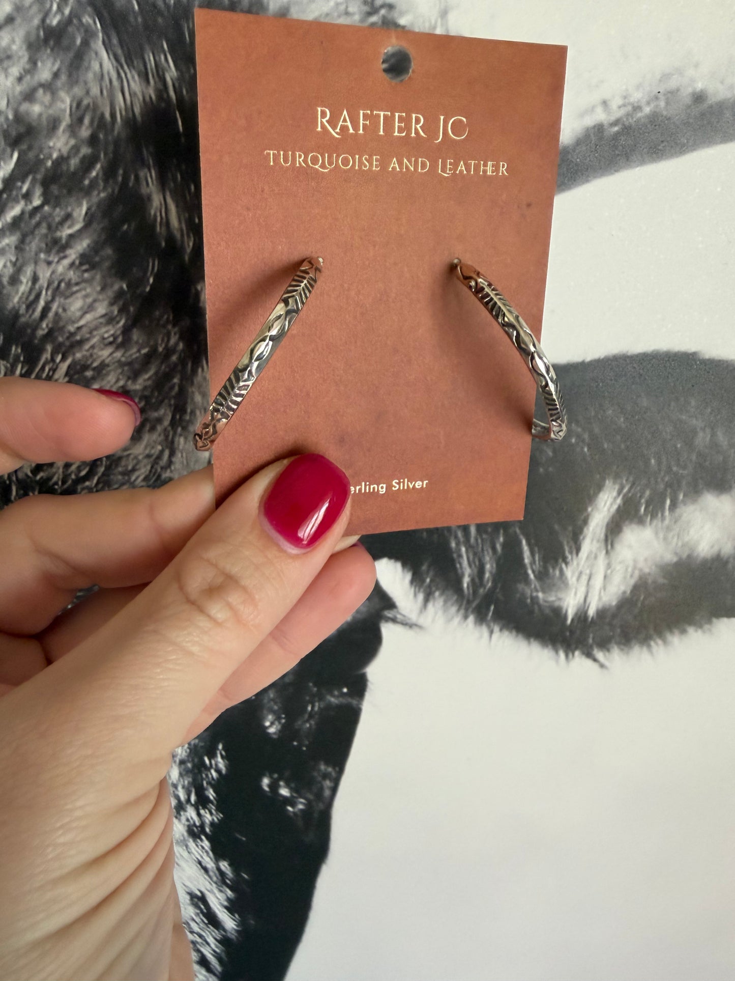 Stamped Sterling Hoops