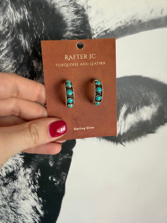 Whitney Turquoise Hoops