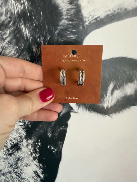 Sterling Rope Mini Hoops