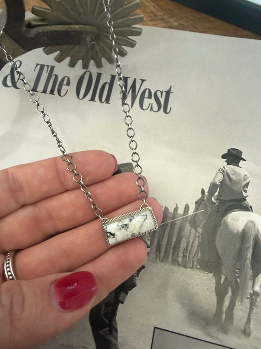 White Buffalo Bar Necklace
