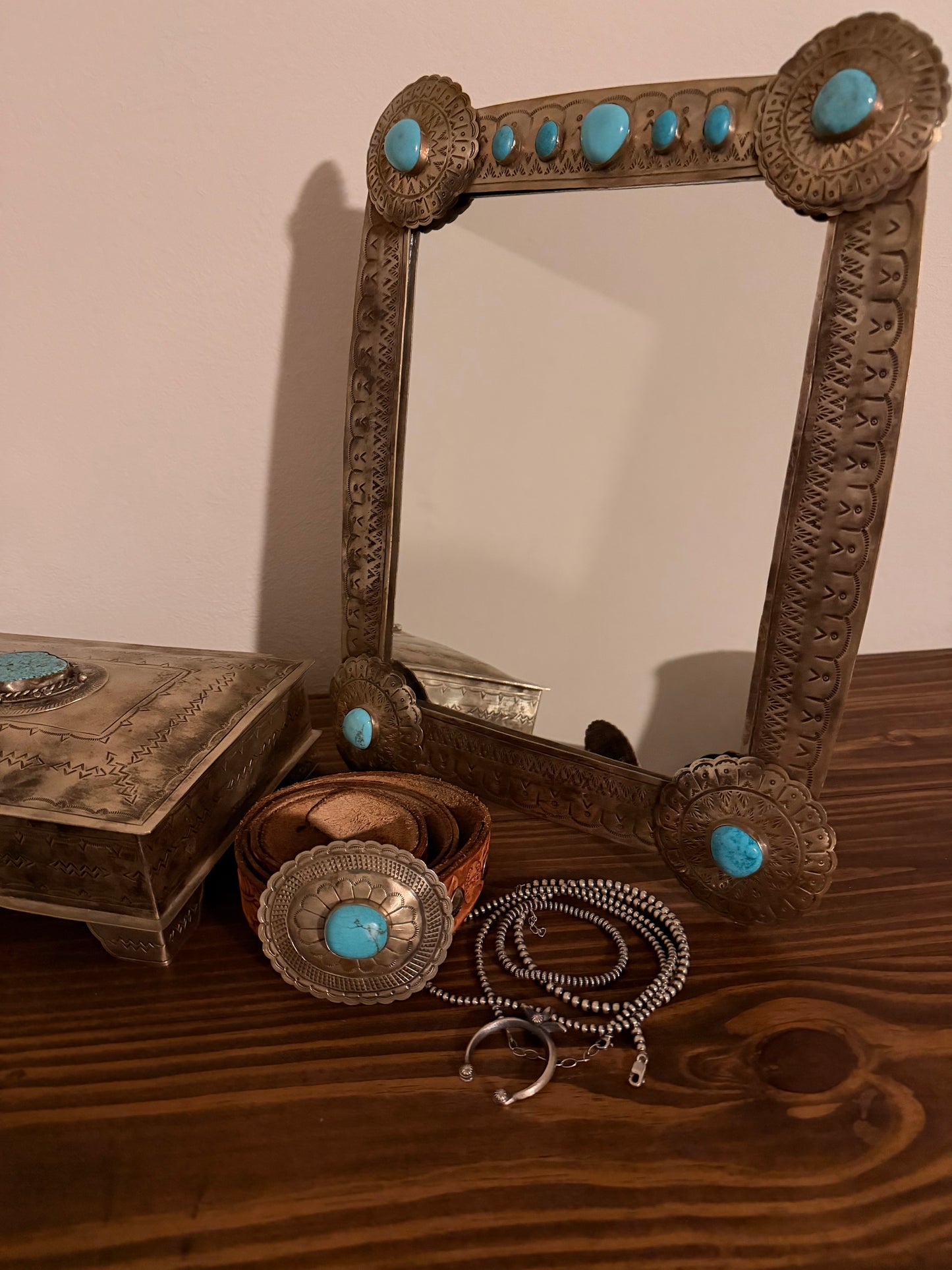 Vanity Mirror with Turquoise