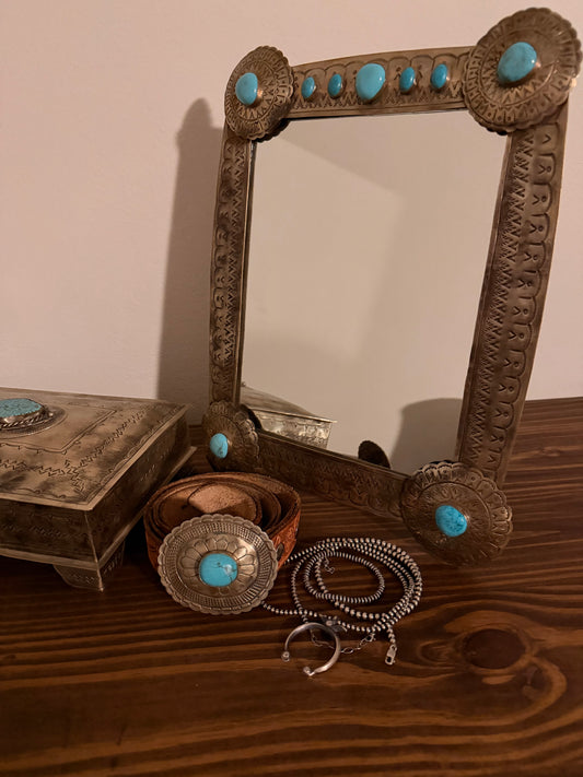 Vanity Mirror with Turquoise