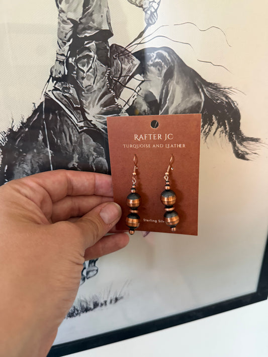 12mm Copper Pearl Earrings