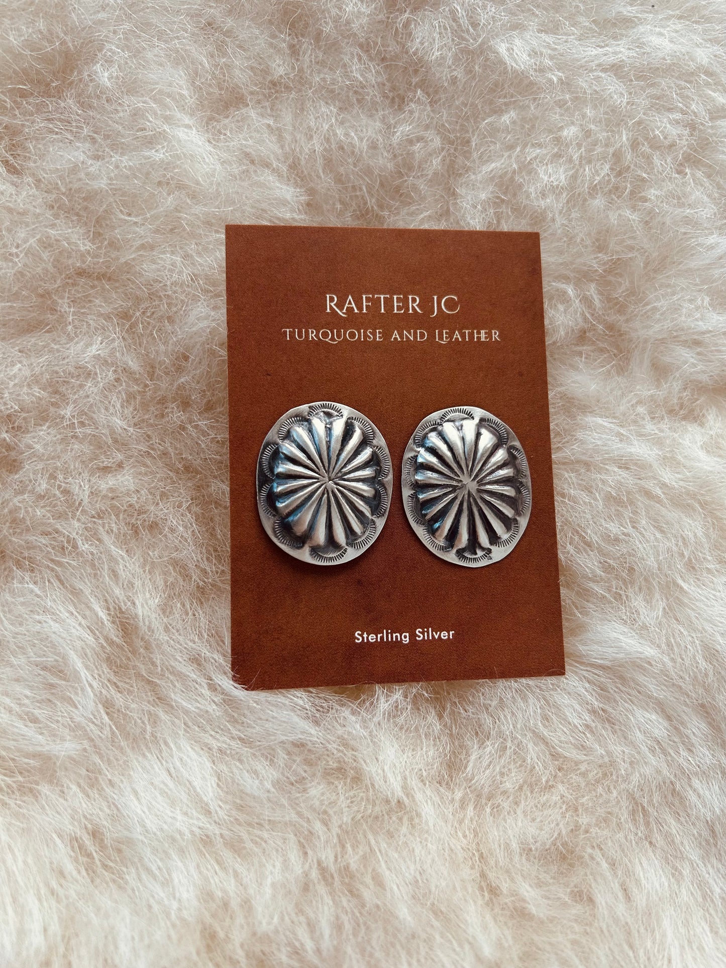 1" Sterling Silver Concho Earrings