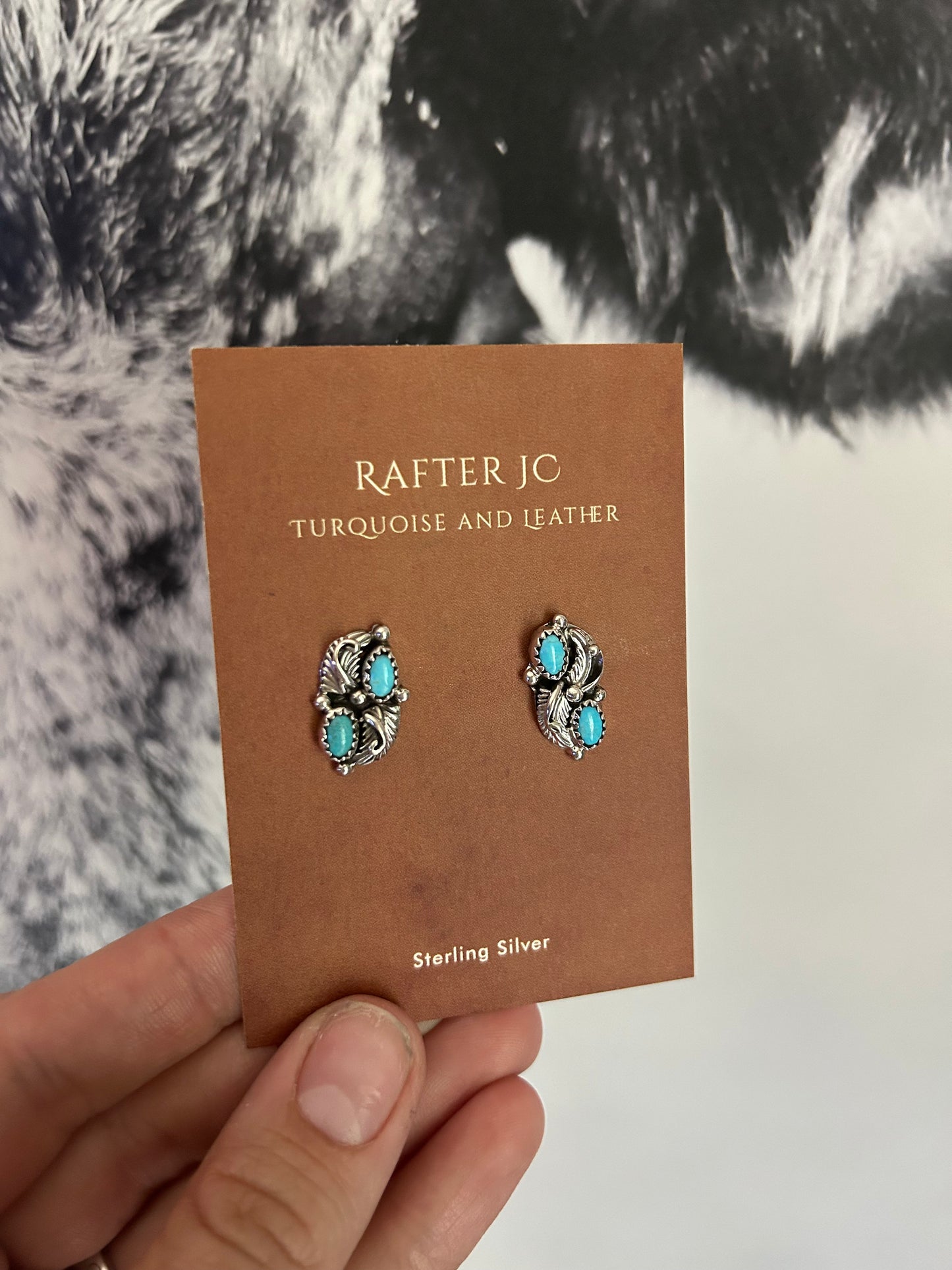 Traditional Style Turquoise Studs