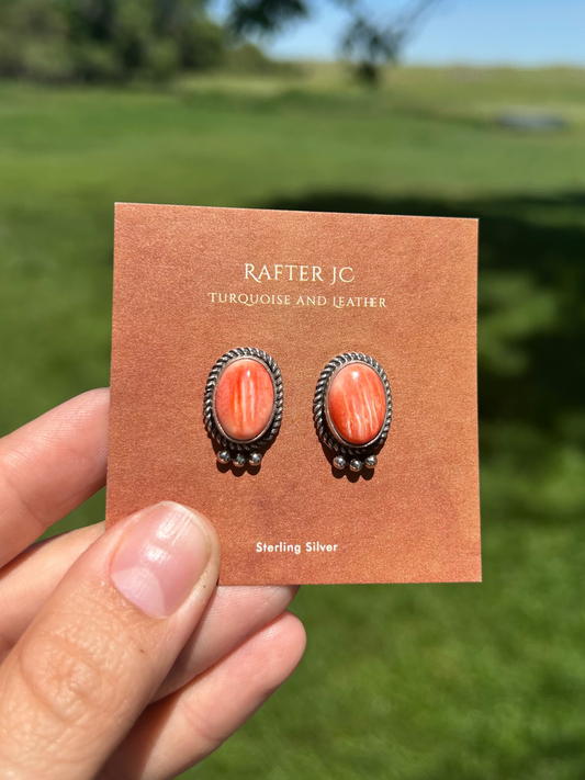 Fancy Red Spiny Earrings