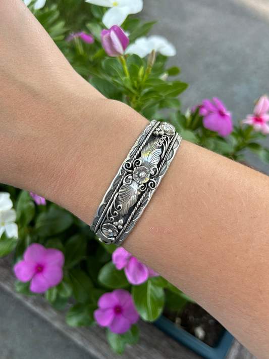Traditional Style Floral Cuff