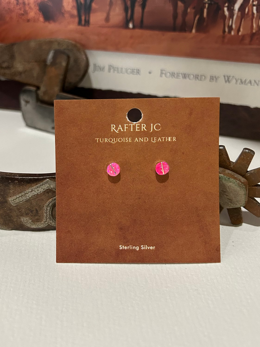 Pink Opal Inlay Studs