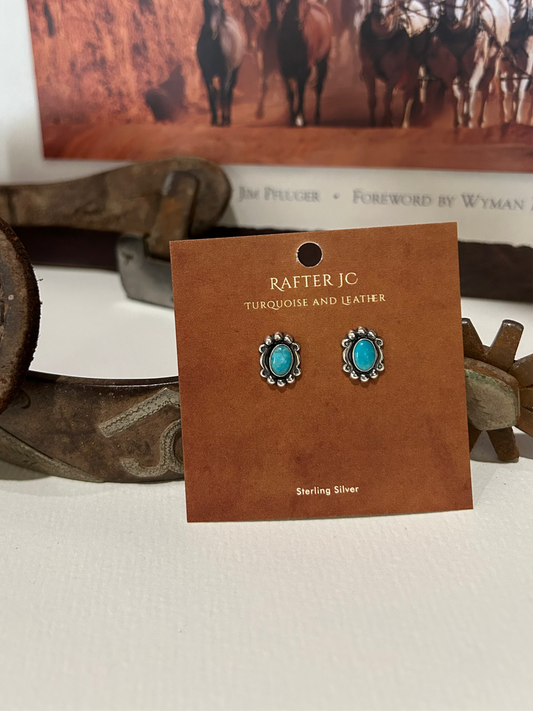 Carly Turquoise and Silver Studs