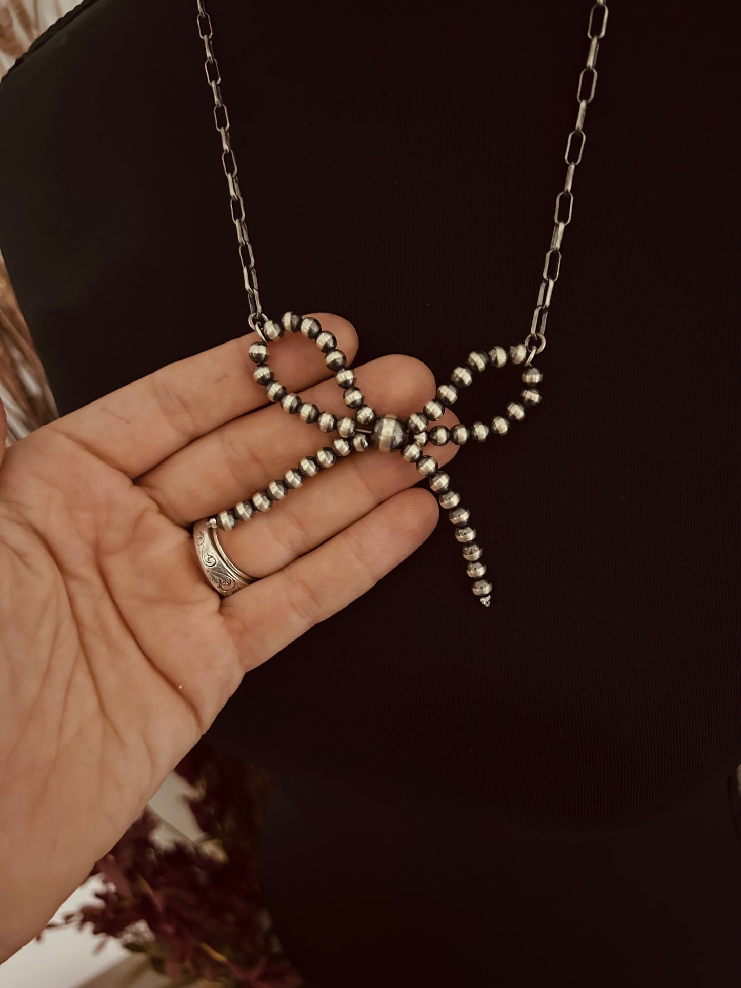 Pearl Bow on a Chain