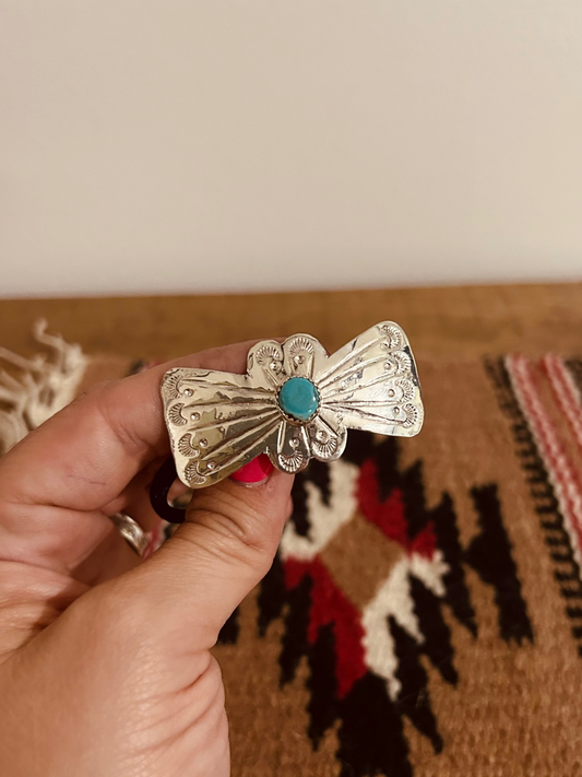 Bowtie Concho with Turquoise Hair Tie