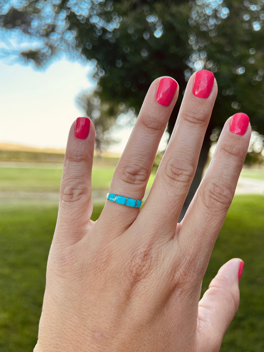 Turquois Inlay Band Size 6.5