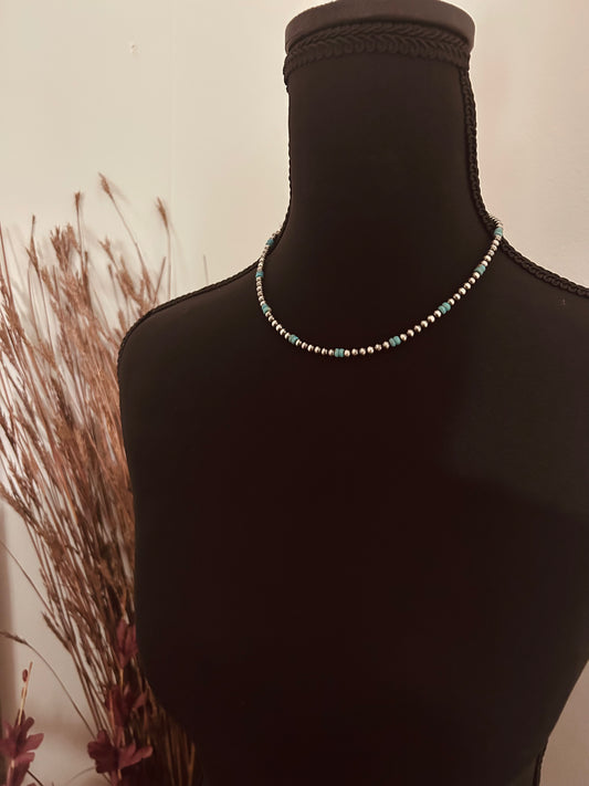 4mm Sterling Pearls with Turquoise