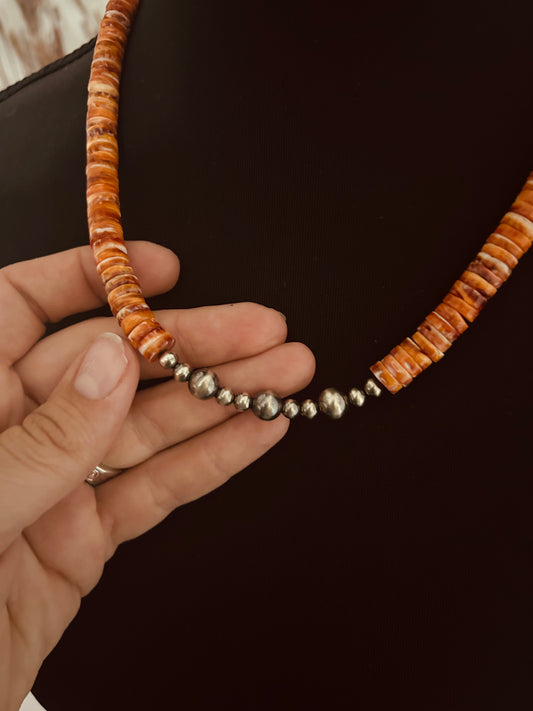 Orange Spiny with Sterling Pearls