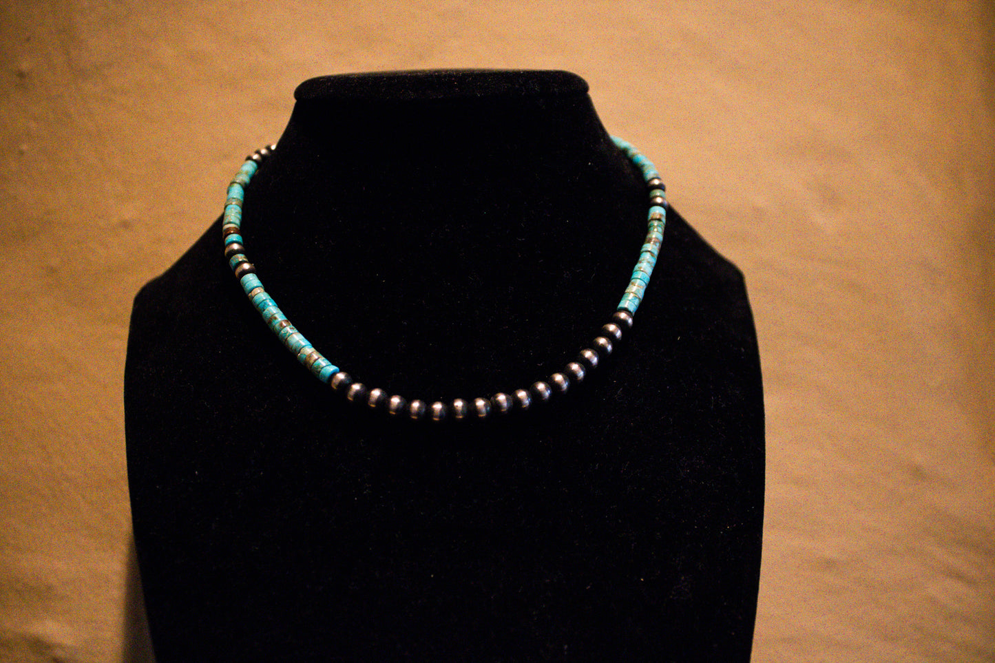 Turquoise and Pearls Choker